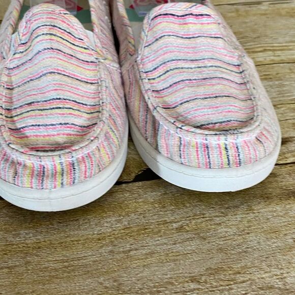 ROXY TWEED LIGHTWEIGHT CASUAL COASTAL BRIGHT COLOR SLIP ONS SIZE 5 - Picture 4 of 9